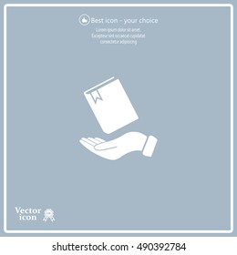 notebook vector icon on hand 