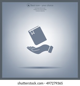 notebook vector icon on hand 