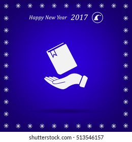 notebook vector icon on hand 