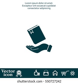 notebook vector icon on hand 