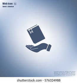 notebook vector icon on hand 