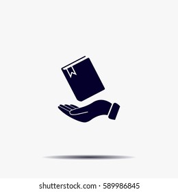 notebook vector icon on hand 
