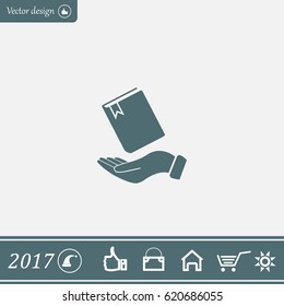 notebook vector icon on hand 