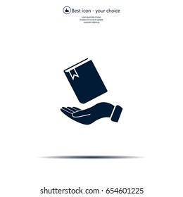 notebook vector icon on hand 