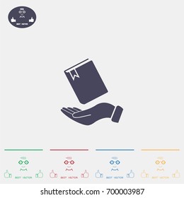 notebook vector icon on hand 