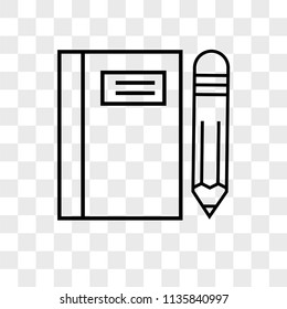Notebook vector icon on transparent background, Notebook icon