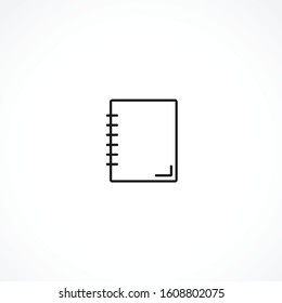 Notebook vector icon on white background