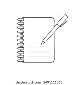 Notebook vector icon on white