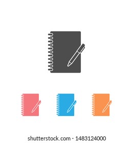 Notebook vector icon set on white