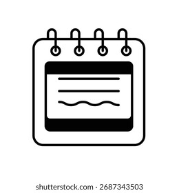 Icono de Vector de cuaderno ilustración de stock