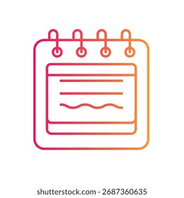 Icono de Vector de cuaderno ilustración de stock