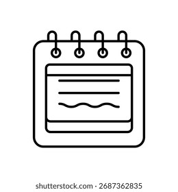 Icono de Vector de cuaderno ilustración de stock