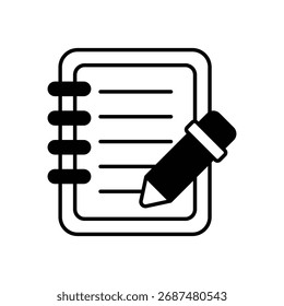 Icono de Vector de Vector de cuaderno Ilustración de stock
