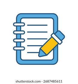 Icono de Vector de Vector de cuaderno Ilustración de stock