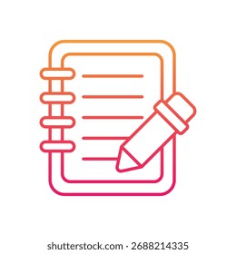 Icono de Vector de Vector de cuaderno Ilustración de stock
