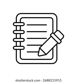 Icono de Vector de Vector de cuaderno Ilustración de stock