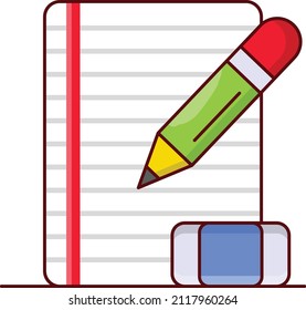 notebook Vector illustration isolated on a transparent background. vector line flat icons for concept or web graphics.