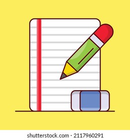 notebook Vector illustration isolated on a transparent background. vector line flat icons for concept or web graphics.