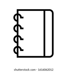Notebook vector illustration, line design icon