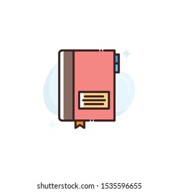 Notebook vector illustration. Outline filled Seo & Web icons.