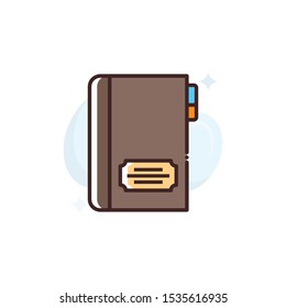 Notebook vector illustration. Outline filled Seo & Web icons.