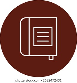 Notebook Vector Line Circle Icon Design