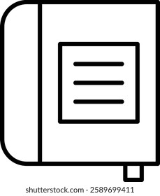 Notebook Vector Line Icon Design