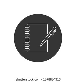 Notebook vector line icon on white