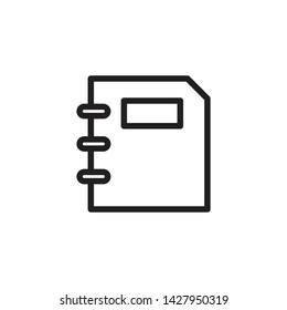Notebook Vector Outline Icon Illustration Eps10