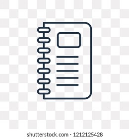 Notebook vector outline icon isolated on transparent background, high quality linear Notebook transparency concept can be used web and mobile