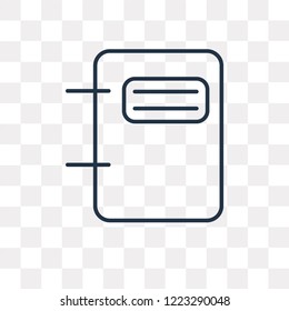 Notebook vector outline icon isolated on transparent background, high quality linear Notebook transparency concept can be used web and mobile