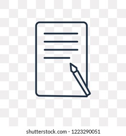 Notebook vector outline icon isolated on transparent background, high quality linear Notebook transparency concept can be used web and mobile