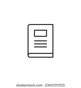 Notebook Vector Sign. Perfect for web sites, books, stores, shops. Editable stroke in minimalistic outline style
 
