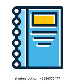 Notebook Vector Thick Line Filled Dark Colors Icons For Personal And Commercial Use.
