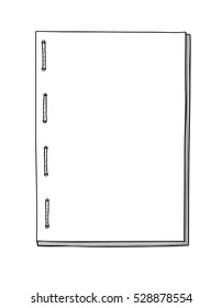notebook vintage White, black, brown, blue, red, yellow. hand drawn illustration