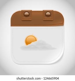 notebook with weather icon