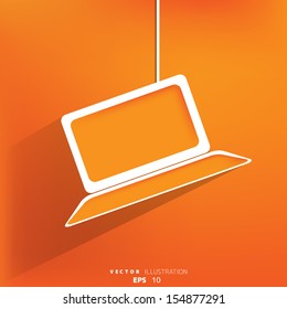 Notebook web icon,flat design