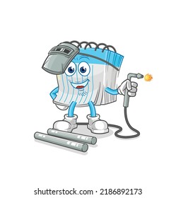 the notebook welder mascot. cartoon vector