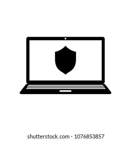 Notebook whit shield icon. Vector illustration
