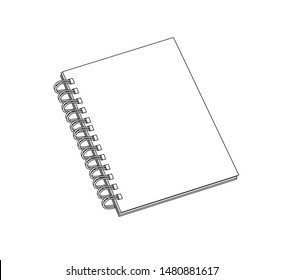 notebook, white background vector illustration
