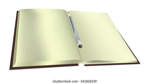 notebook and white ballpoint Pen