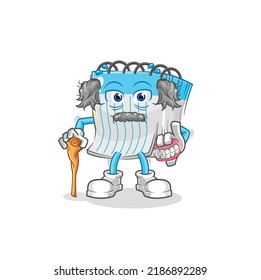 the notebook white haired old man. character vector
