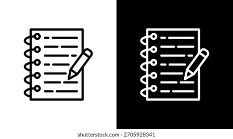 Notebook White Icon Set Design