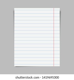 Notebook white stripe pages set . Notepad blank paper sheet .