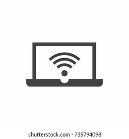 Notebook wifi icon flat style vector illustration