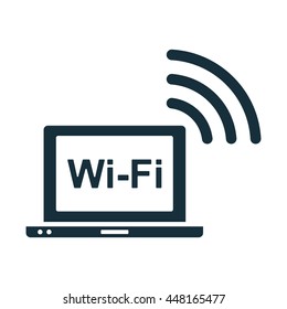 notebook wi-fi icon on white background