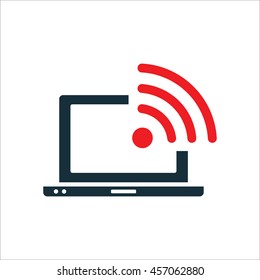 notebook wi-fi icon on white background