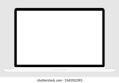 Notebook Wireframe Website Screen Display Mac Vector Computer Laptop Template similar to Macbook Pro PC on Grey Background