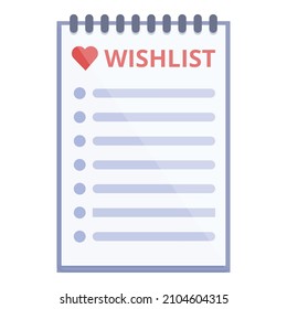 Notebook wishlist icon cartoon vector. Store order. Write paper