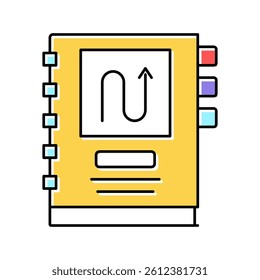notebook with work planning color icon vector. notebook with work planning sign. isolated symbol illustration